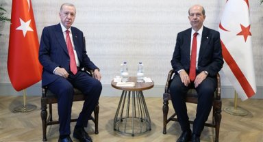 Cumhurbaşkanı Erdoğan, KKTC Cumhurbaşkanı Tatar ile görüştü