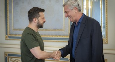 Zelenski, BM Mülteciler Yüksek Komiseri Grandi ile bir araya geldi
