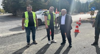Büyükkılıç, 9 bin 200 ton sıcak asfalt kullanılan çalışmada inceleme yaptı