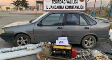Tekirdağ'da kaçak kazı yapan 3 şüpheli yakalandı