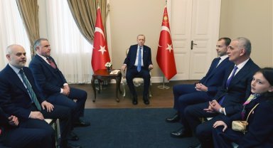 Cumhurbaşkanı Erdoğan, UEFA Başkanı Ceferin'i kabul etti