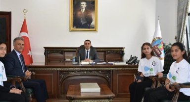 Öğrencilerden Kaymakam Kürkçü’ye ziyaret