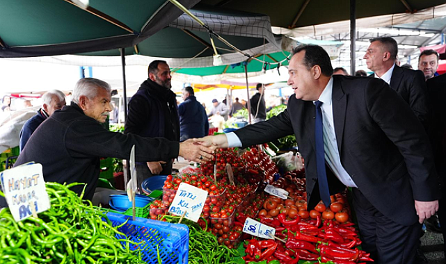 Başkan Dutlulu, Perşembe Pazarı esnafını ziyaret etti