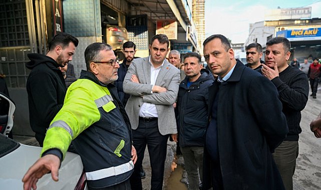 Bornova’da şiddetli yağış sonrası saha incelemeleri yapıldı