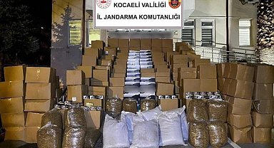 Kocaeli'de 6,3 milyon liralık makaron ve tütün ele geçirildi
