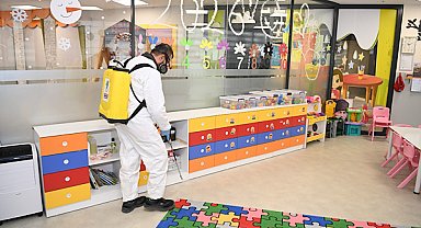Mamak’ta belediye kreşleri yarıyıl tatilinde dezenfekte edildi