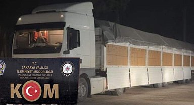 Sakarya’da durdurulan tırda 8 milyon kaçak makaron ele geçirildi