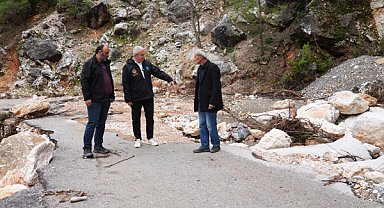 Başkan Özçelik'ten yağışlardan etkilenen yerlerde inceleme