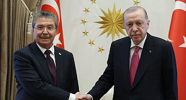 Cumhurbaşkanı Erdoğan, KKTC Başbakanı Üstel’i kabul etti