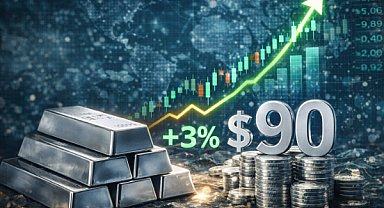 Gümüş yüzde 3'ün üzerinde artışla 90 dolara yükseldi