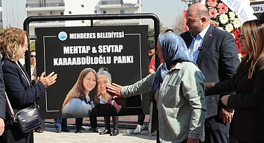 Menderes Belediyesi’nin depremde kaybedilenlere adadığı park açıldı