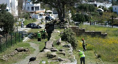 Antik Halikarnassos Surları'nda turizm haftası hazırlığı sürüyor