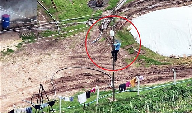 Dronu görünce kaçak hatları iptal etti