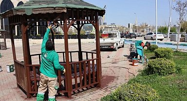 Haliliye Belediyesi’nden park ve yeşil alanlarda bakım çalışması