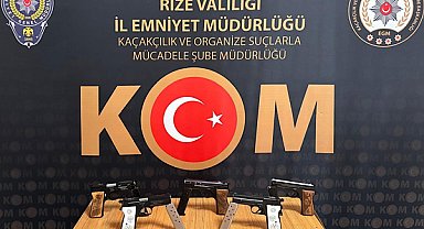 Rize’de operasyonda çok sayıda silah ele geçirildi