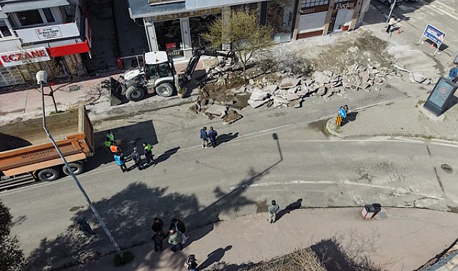 Samsun İstiklal Caddesi’nde asfalt ve kaldırım çalışmaları başladı