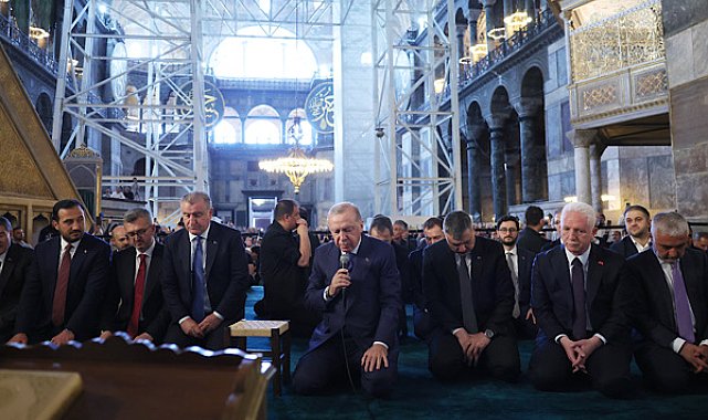 Erdoğan, cuma namazını Ayasofya-i Kebir Cami-i Şerifi'nde kıldı