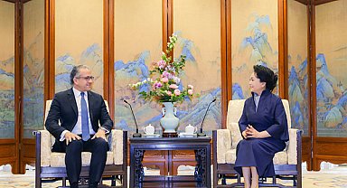 Peng Liyuan, UNESCO Genel Direktörü Halid el-Anani ile görüştü