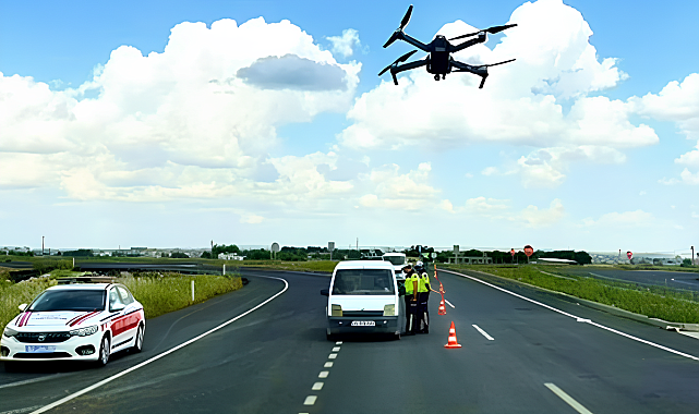 Suruç’ta bayram trafiğine drone destekli denetim