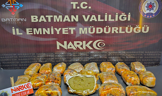Batman’da 11 kilo 500 gram esrar ele geçirildi