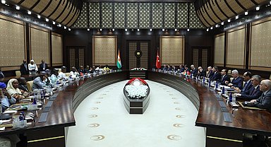 Cumhurbaşkanı Erdoğan, Tiani ile heyetler arası görüşme gerçekleştirdi
