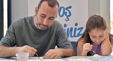 Esenyurt’ta babalar ve çocuklar sanat atölyesinde buluştu