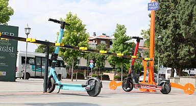Konya’da e-skuterler için özel park alanları oluşturuldu