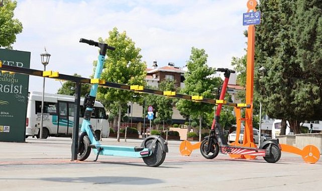 Konya’da e-skuterler için özel park alanları oluşturuldu
