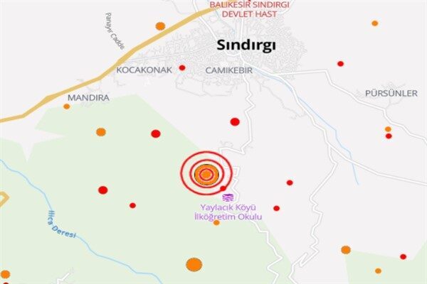 Boğaziçi Üniversitesi Kandilli Rasathanesi ve Deprem Araştırma Enstitüsü (KRDAE) verilerine