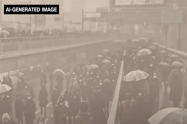 Video, Japonya hükümetinin, Tokyo'nun 20 milyon sakinine, şehirlerinin üzerinde yükselen