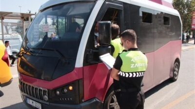 Ulaşım Hizmetleri Müdürlüğü’ne bağlı Trafik Zabıta ekiplerinin yaptığı denetimlerde şoförlerin