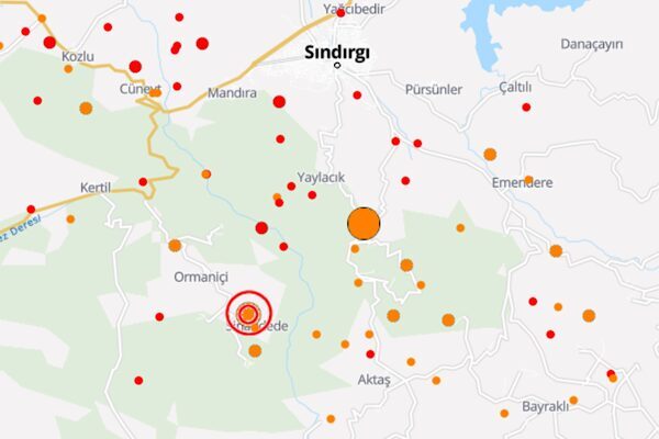 Boğaziçi Üniversitesi Kandilli Rasathanesi ve Deprem Araştırma Enstitüsü (KRDAE) verilerine