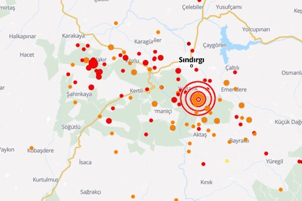 Boğaziçi Üniversitesi Kandilli Rasathanesi ve Deprem Araştırma Enstitüsü (KRDAE) verilerine