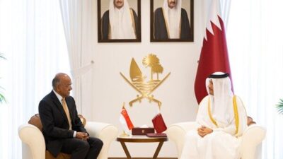 Katar Başbakanı ve Dışişleri Bakanı Al Sani, Singapur Cumhuriyeti Ulusal