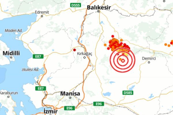 Balıkesir’de deprem Boğaziçi Üniversitesi Kandilli Rasathanesi ve Deprem Araştırma Enstitüsü (KRDAE) verilerine