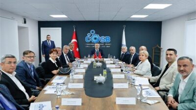 Adana Valisi Yavuz Selim Köşger, toplantı öncesinde Ceyhan Organize Sanayi Bölgesi