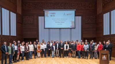 Ahmed Adnan Saygun Sanat Merkezi’nde düzenlenen törende konuşan Ankara Üniversitesi