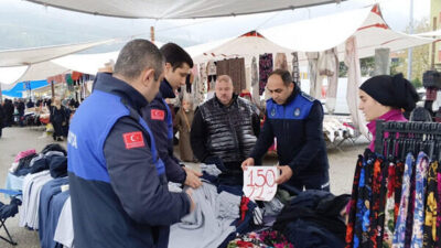 Gemlik Sosyete Pazar Alanı’nda,  zabıta ekiplerince  satışa sunulan ürünlere yönelik