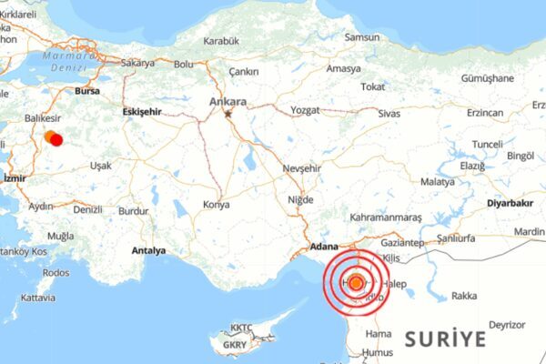 Hatay’da deprem Boğaziçi Üniversitesi Kandilli Rasathanesi ve Deprem Araştırma Enstitüsü (KRDAE) verilerine